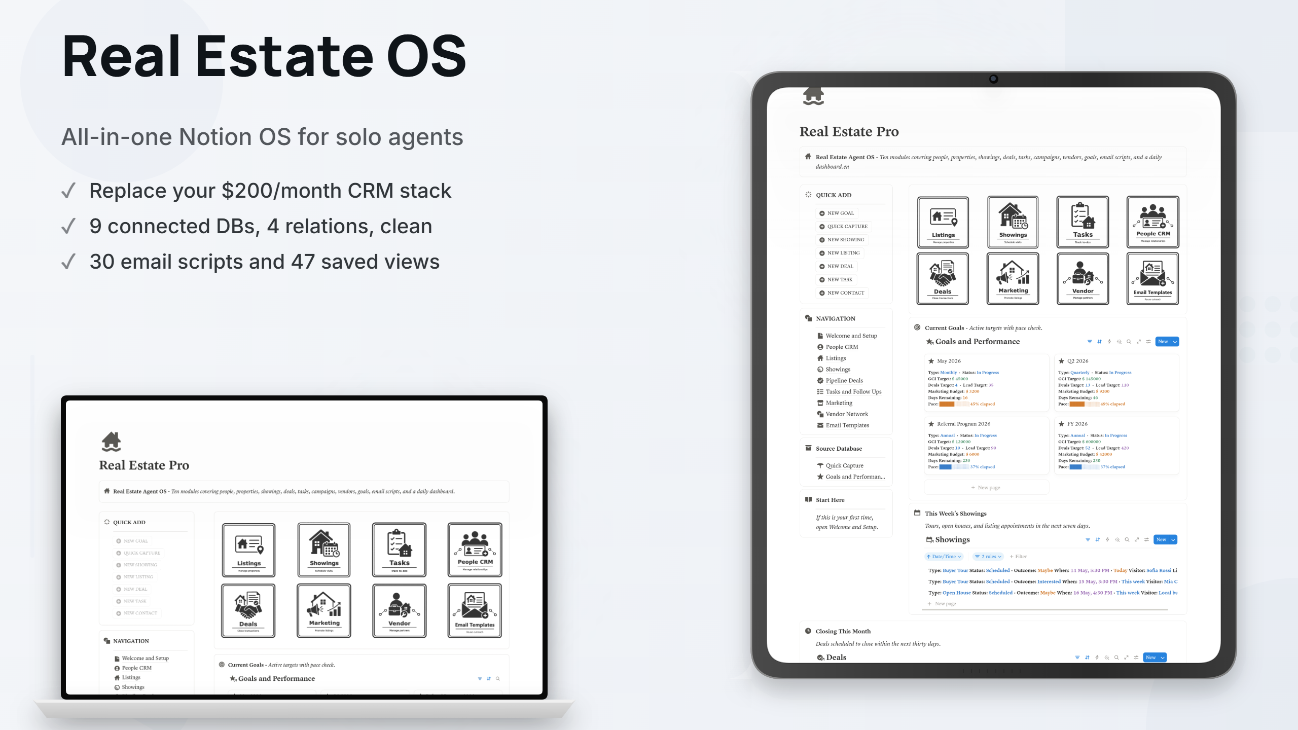 Real Estate Agent CRM - Notion Template for Solo Agents