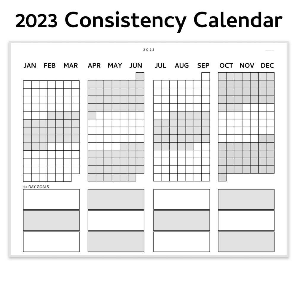 52 Week Consistency Calendar