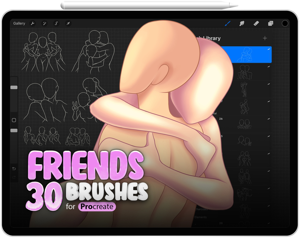30 Friends Brushes Collection for Procreate by ProCreativeBreeze