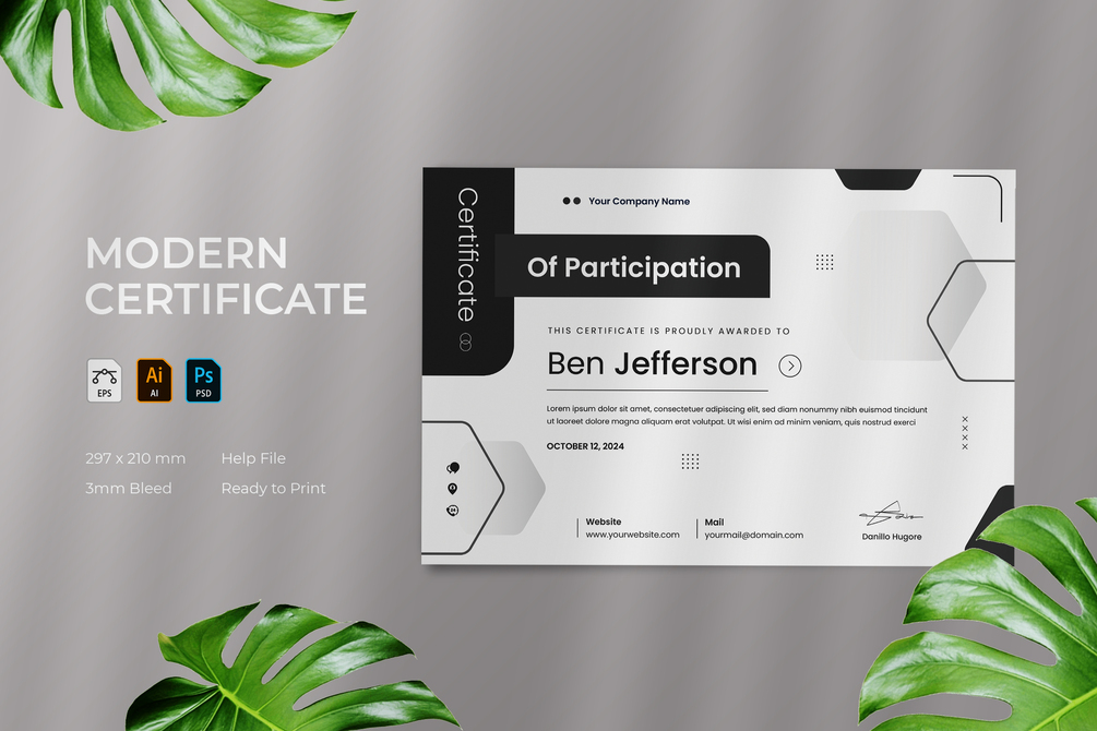 Modern - Certificate