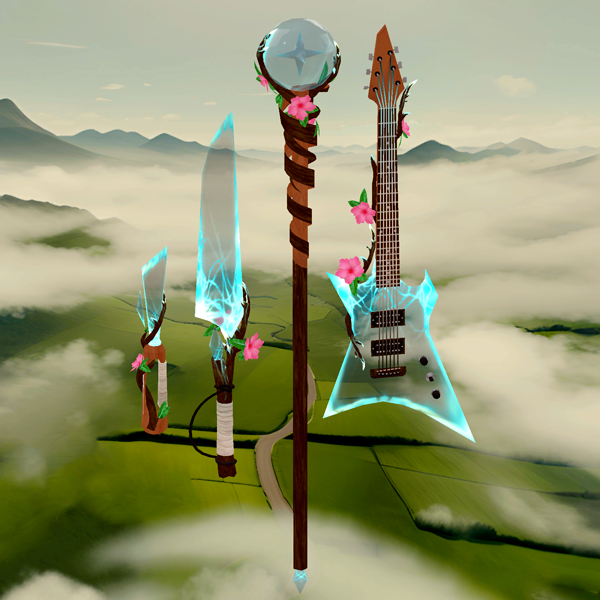 Crystal Weapons (Chisel, Knife, Guitar and Staff)