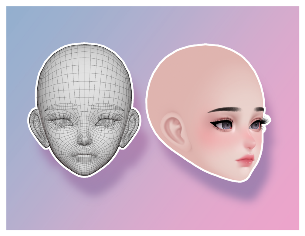 Anime girl head BASE - CLIP STUDIO ASSETS