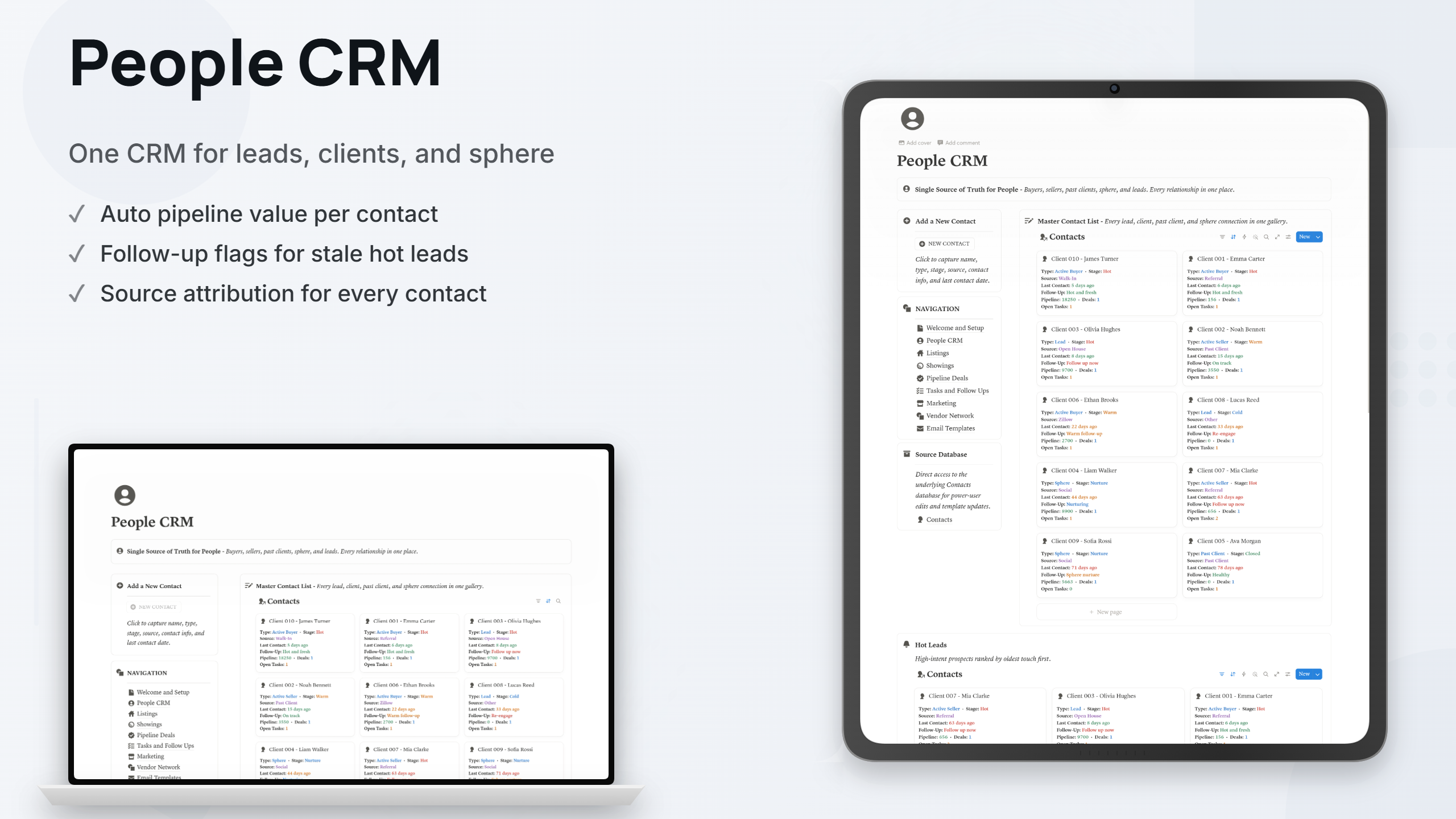 Real Estate Agent CRM - Notion Template for Solo Agents - view 1