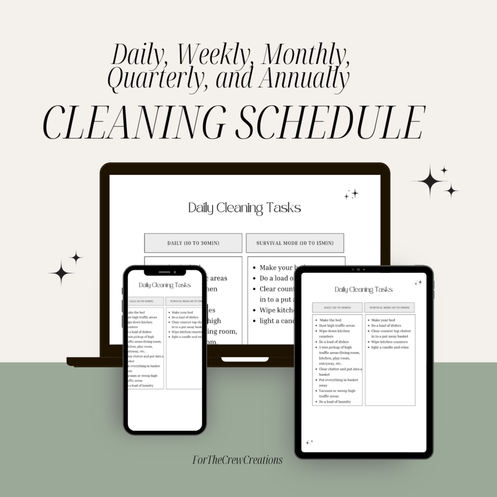 Complete Digital Cleaning Schedule | Daily, Weekly, Monthly, Quarterly ...