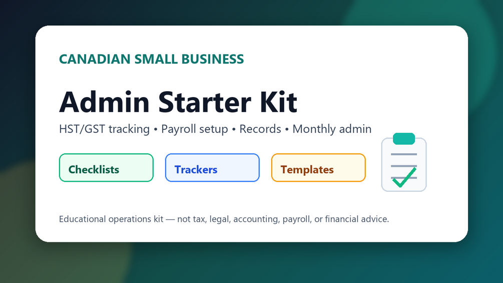 Cover image for the Canadian Small Business Admin Starter Kit