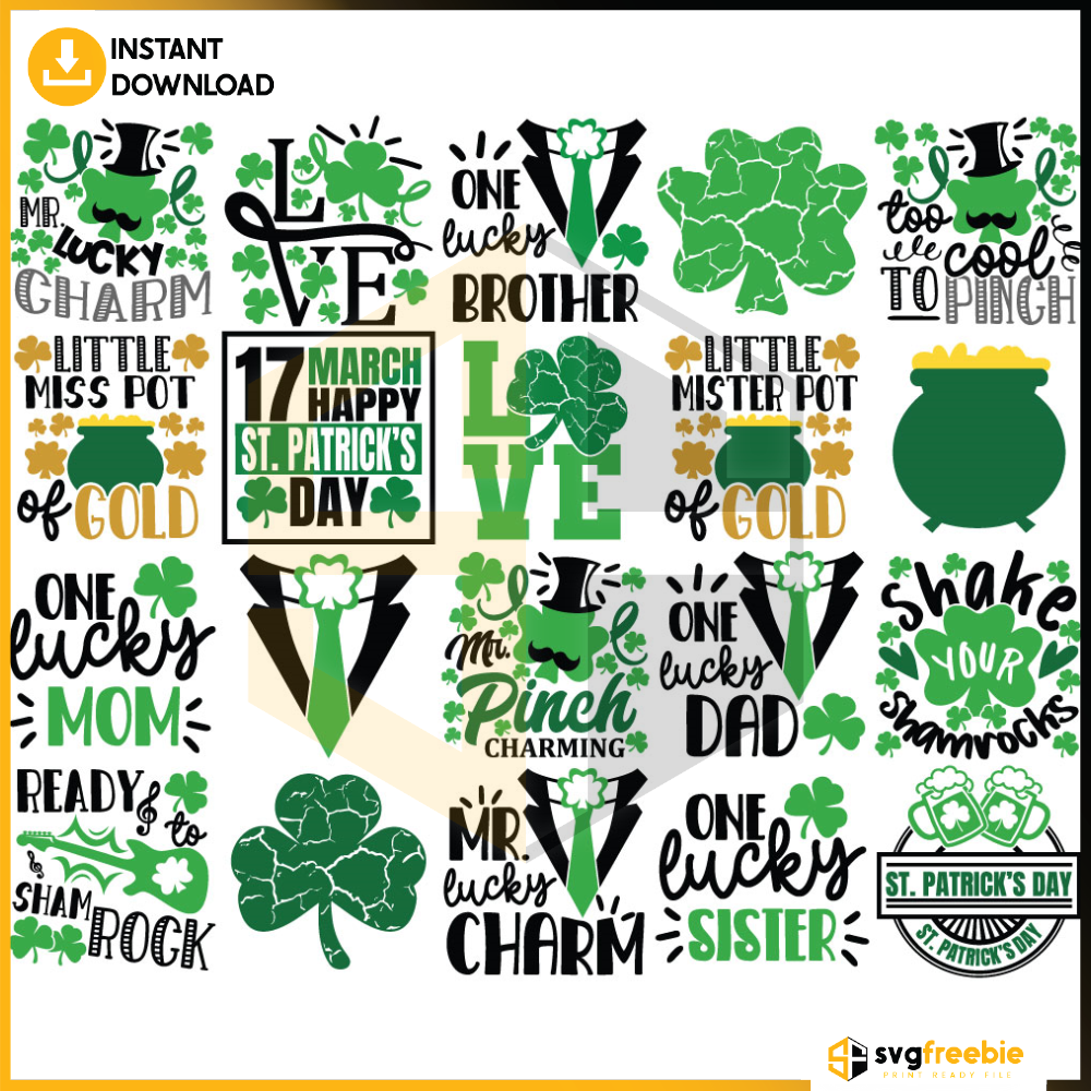 20 Files Of St Patricks Day Bundle Free Svg, St. Patricks Day Svg ...