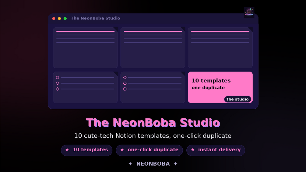 The NeonBoba Studio cover