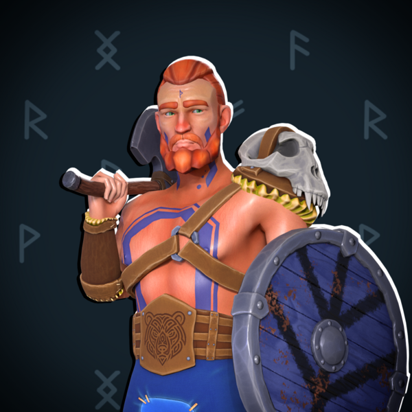 Stylized Viking Warrior - 3D Character - VRChat Ready