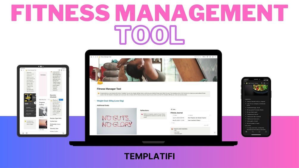 Galeria de modelos do Notion — Fitness Manager