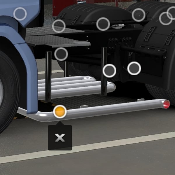 [left exhaust tuning part] Scania NG side pipes for tanks and base sideskirts by WC007 D3SIGN