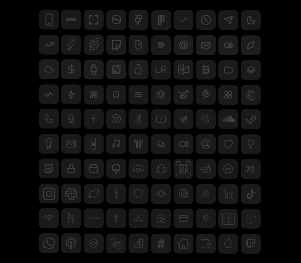 Black iOS 14 icons