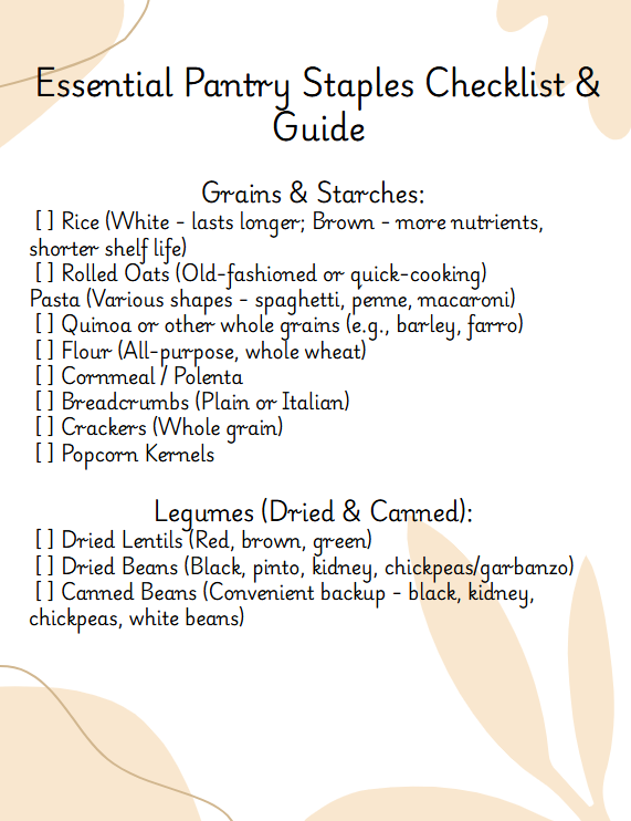 Essential Pantry Staples Checklist & Guide