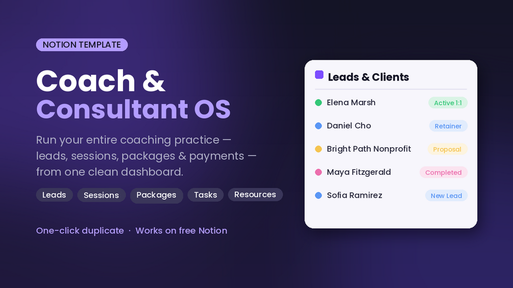 Coach and Consultant OS preview