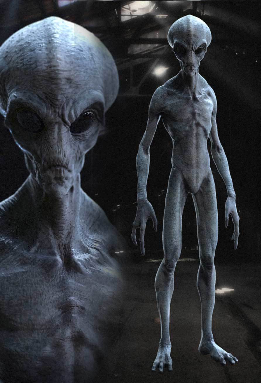 grey alien full body