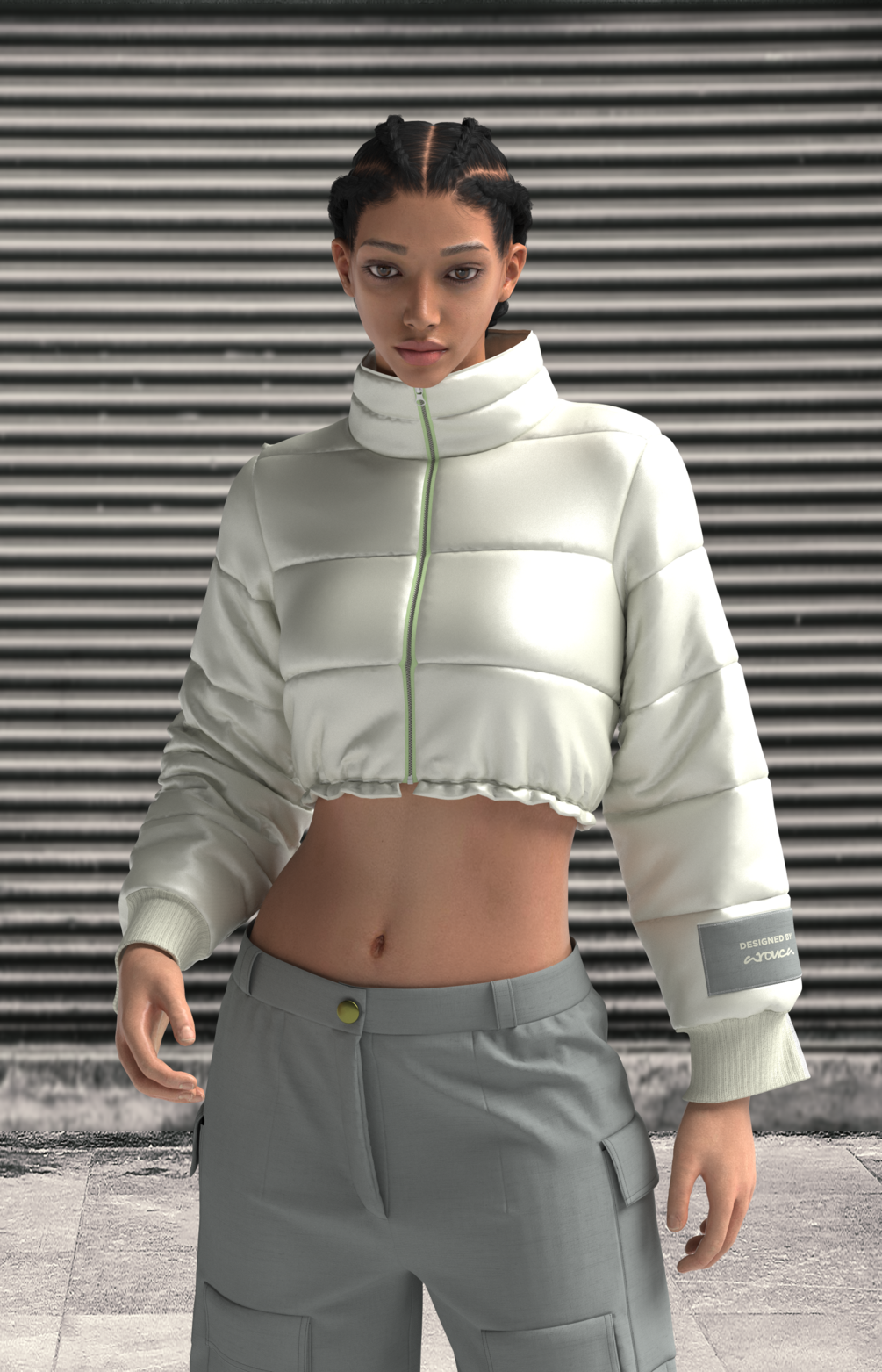 Cropped Puffer Jacket and Cargo Pants