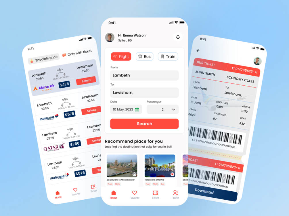 Ticket Special Mockup Mobile App Design Page