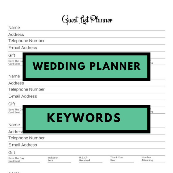KEYWORDS FOR WEDDING PLANNER