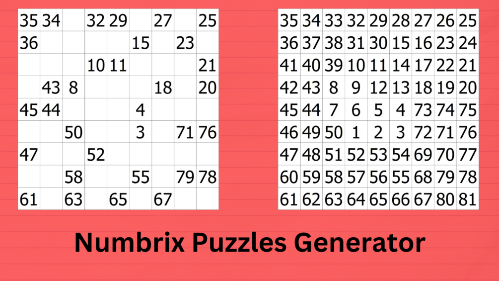 Numbrix Puzzle Generator Create Endless Brain Teasers
