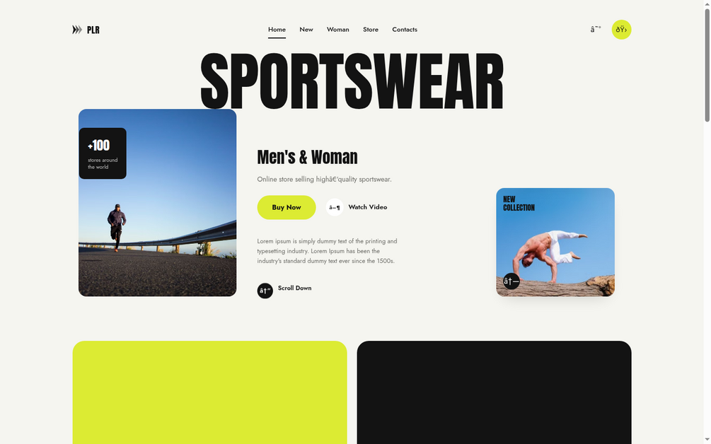 Animated desktop walkthrough of the PLR website