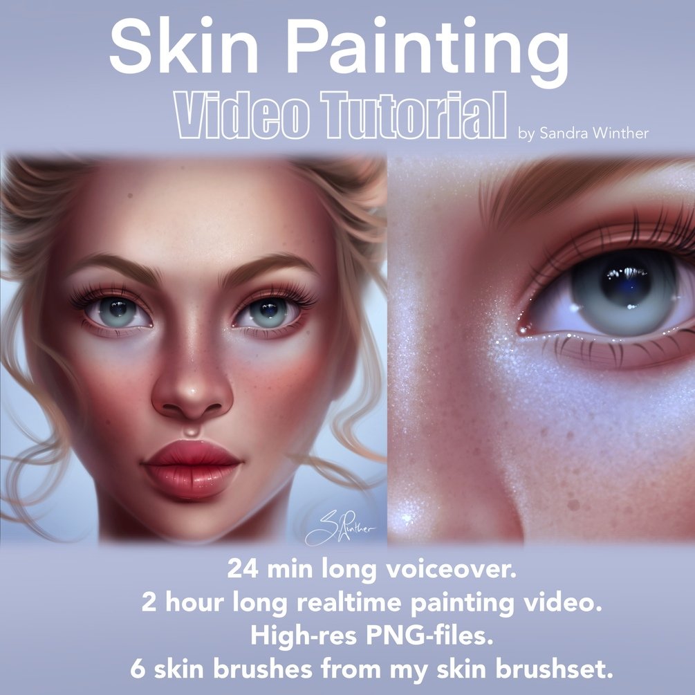 Skin Painting Tutorial with Voiceover by Sandra Winther Art