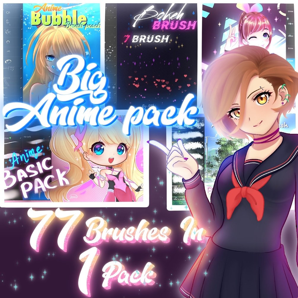 Super anime brushpack with 77 brushes! by ~Attki~