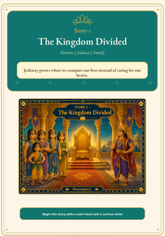 The Mahabharata for Little Hearts — 10 Epic Stories Retold for Children preview image 7