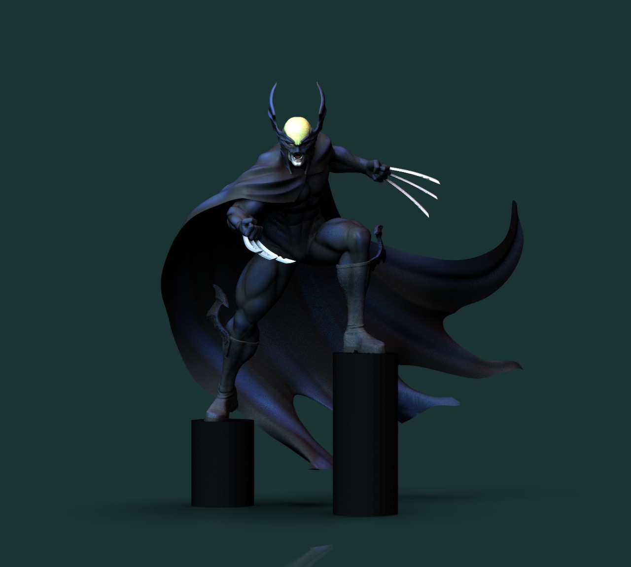Figurine Custom 1/12 Dark Claw (Batman + Wolverine) - Tête Sculptée Résine - NEUVE