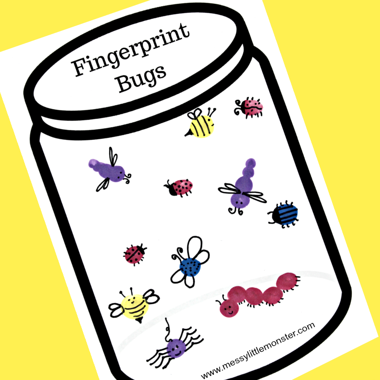 Scissor Activity: Fingerprint Bugs in the Grass • In the Bag Kids' Crafts