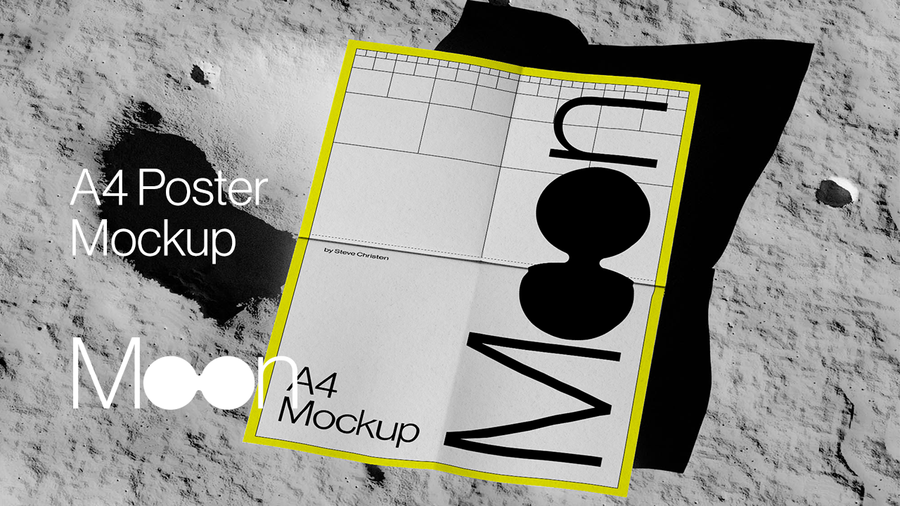 A4 Poster Moon Mockup AM01