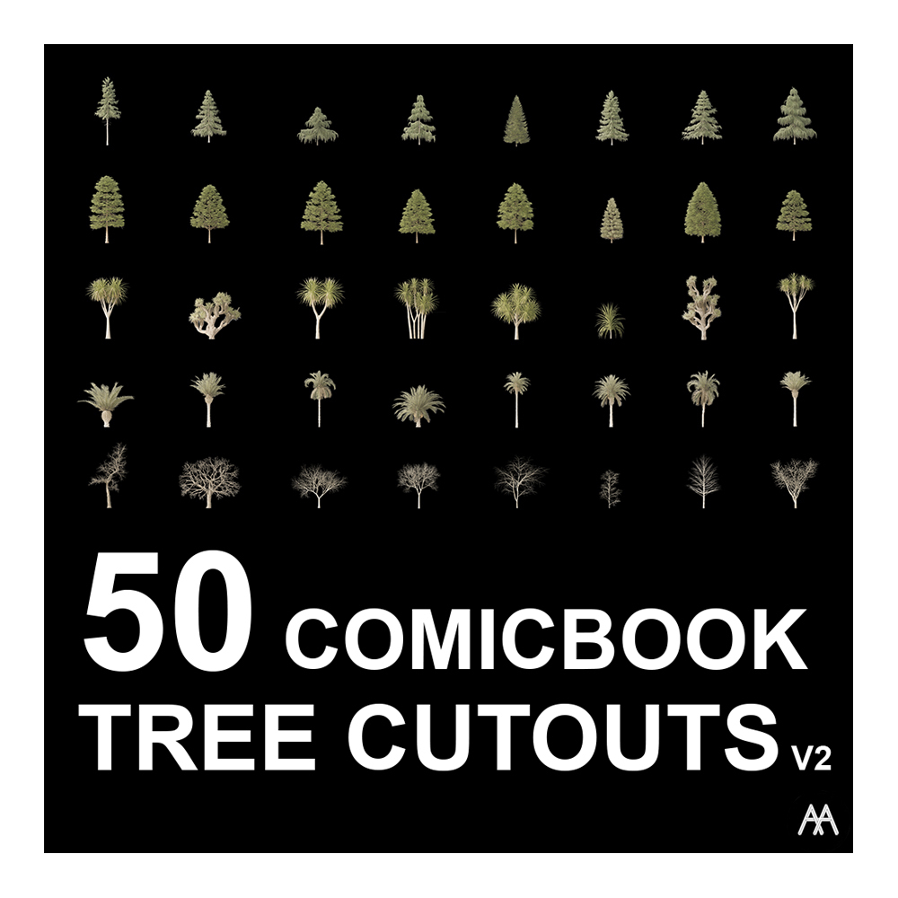 50 - Comicbook Tree Cutouts - V2