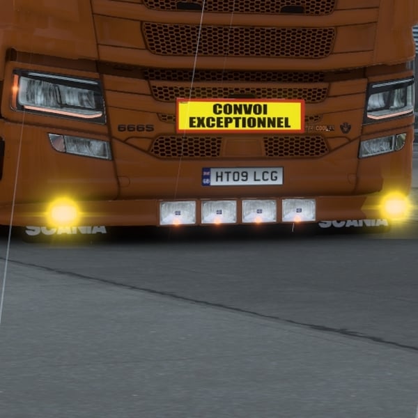 ´ [front mudflaps tuning part] Scania NG front bumper extension with DRL lights (lipo) by WC007 D3SIGN