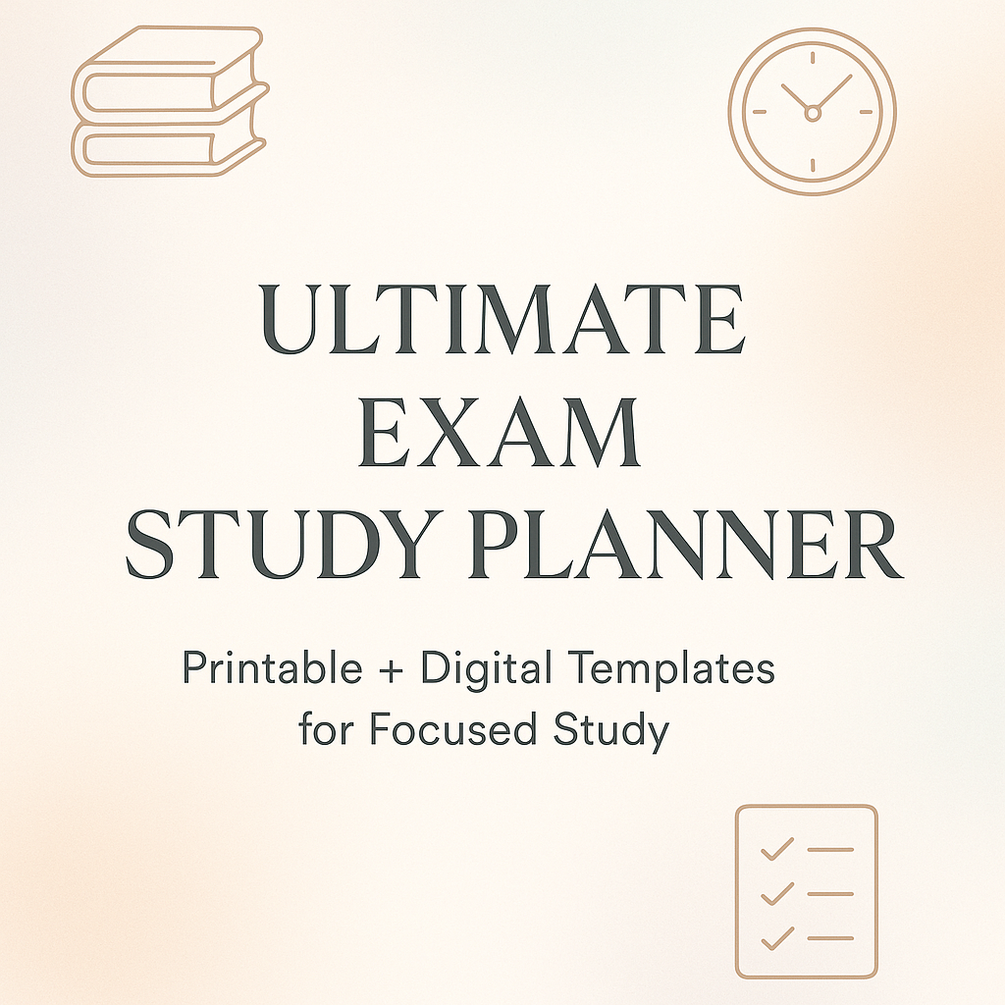 "Ultimate Exam Study Planner (Printable + Digital)"