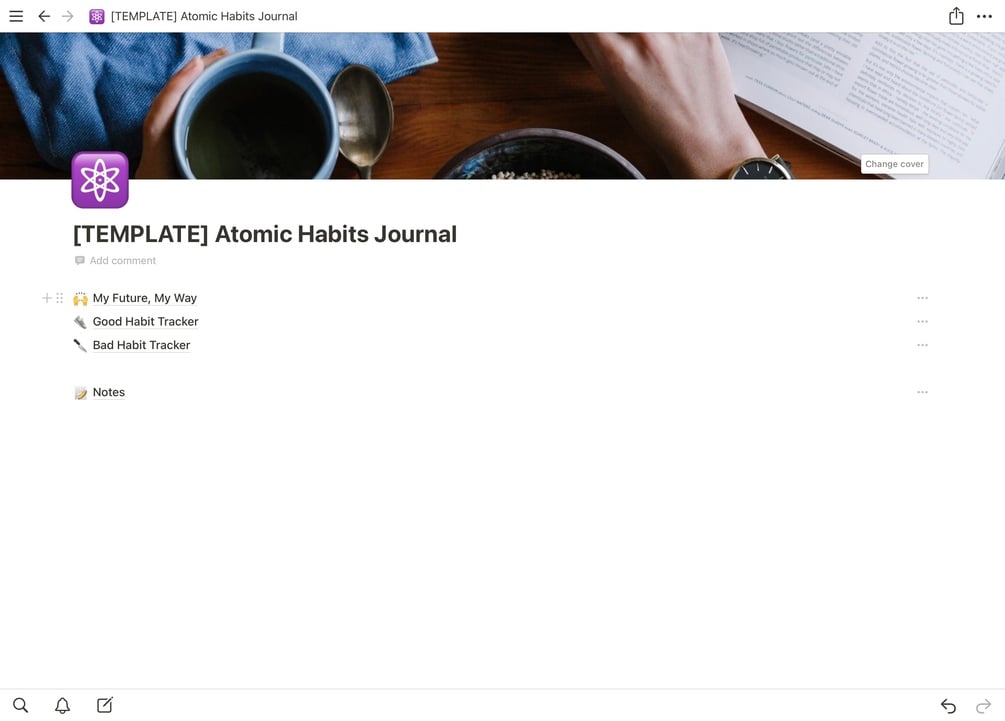 Atomic Habits Journal Notion Template