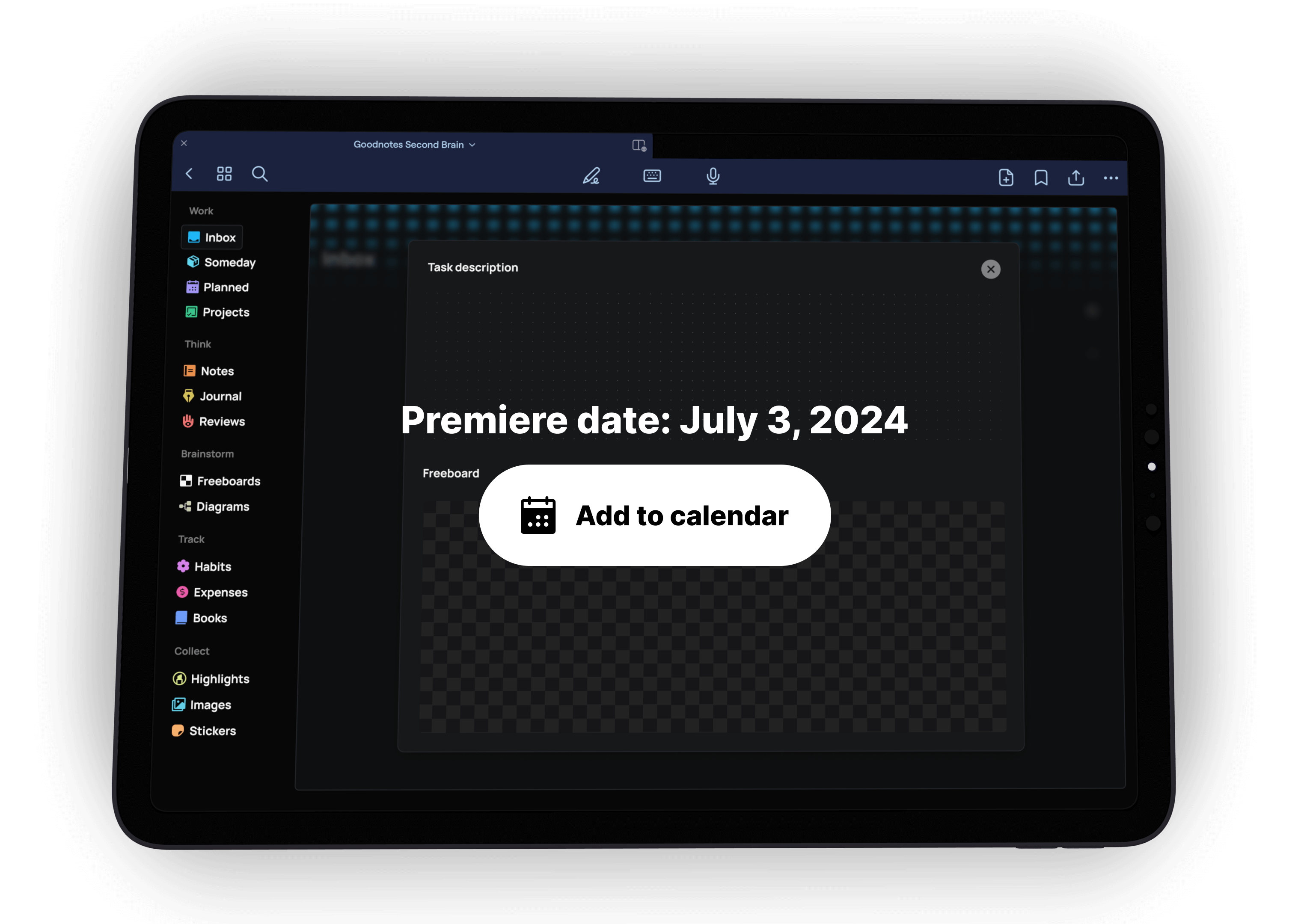 Goodnotes second brain announcing release date goodnotes templates