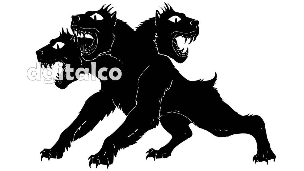 Elegant Black Cerberus Vector Art Pack – Versatile Graphic for Apparel ...