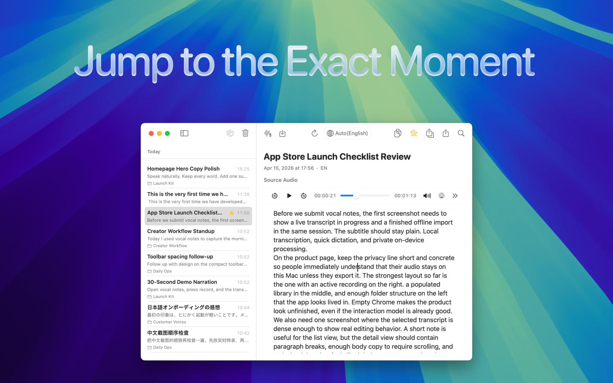 Audio-linked transcript review