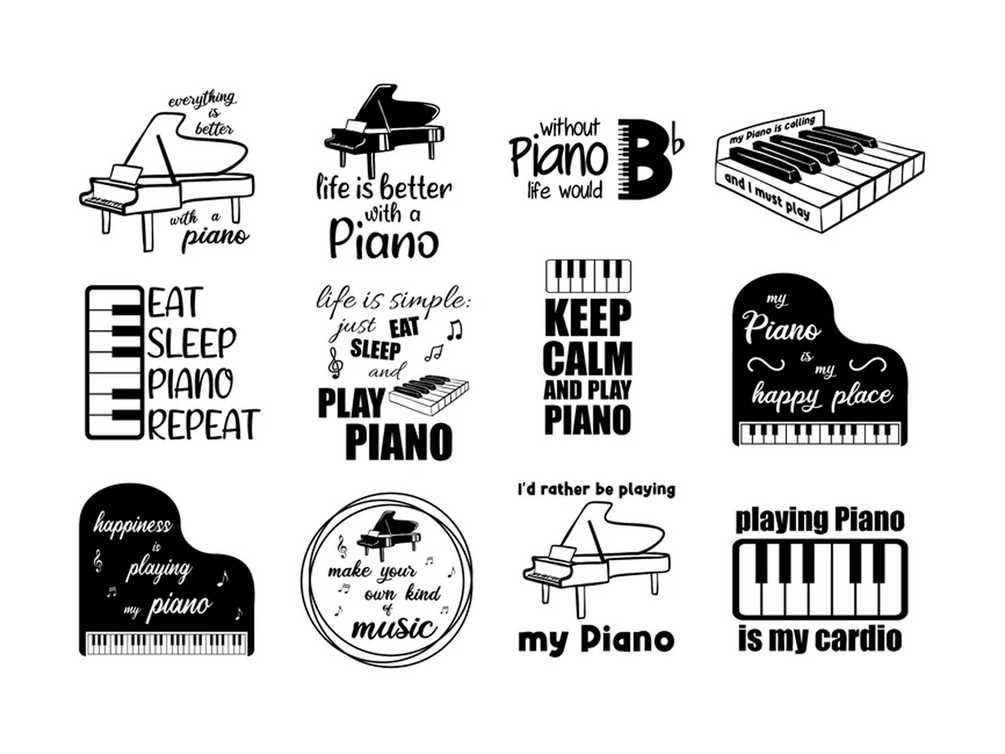 Piano Quotes SVG Bundle, Music Lover SVG, Piano Lover SVG for cricut