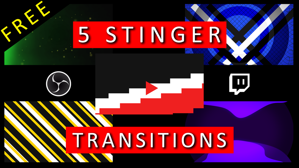 5 FREE Stinger Transitions for Twitch OBS Studio/ Streamlabs OBS