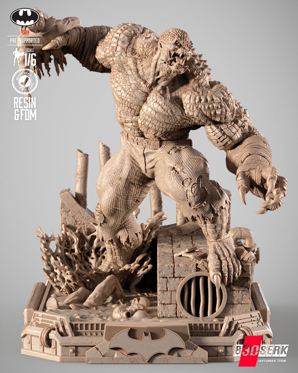 B3DSERK September Term 2025 Killer Croc Sculpture ready for printing