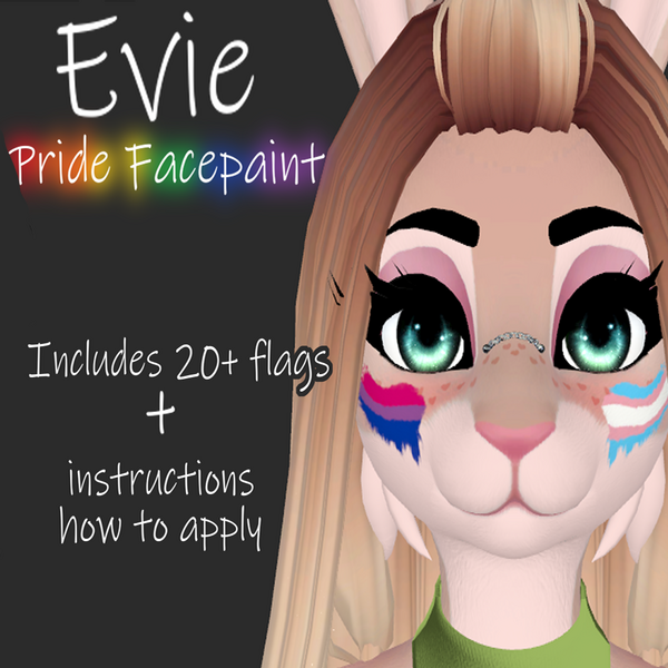 FREE Pride Face Paint - Foxipaws Evie Decal (20+ flags and instructions)