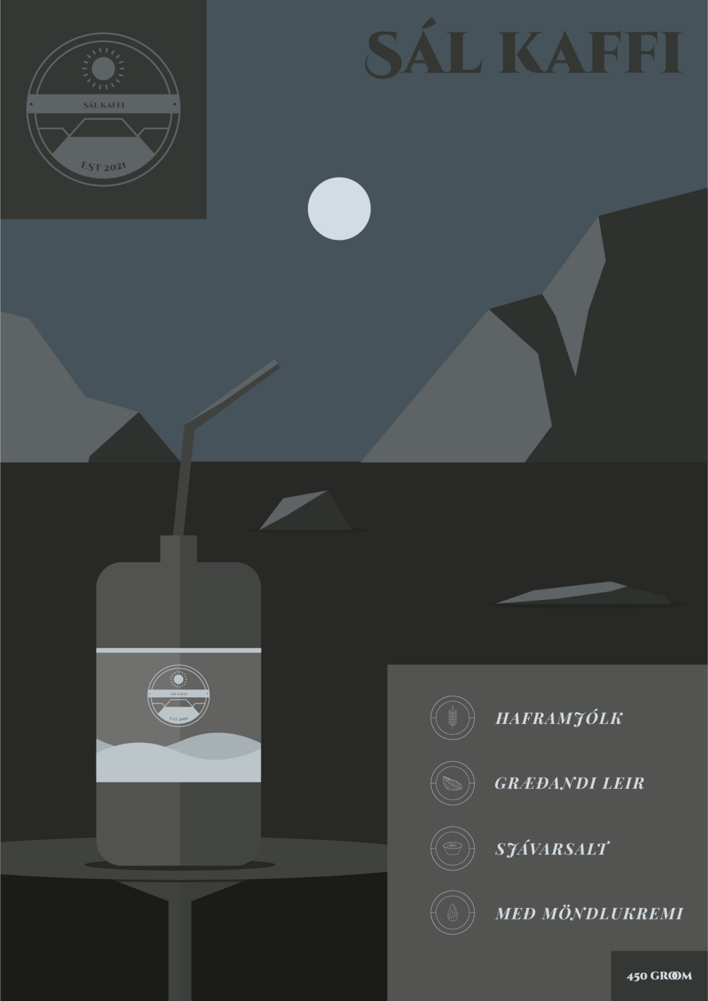 Sál Kaffi - Icelandic Coffee Poster A4 A3 Set of 3