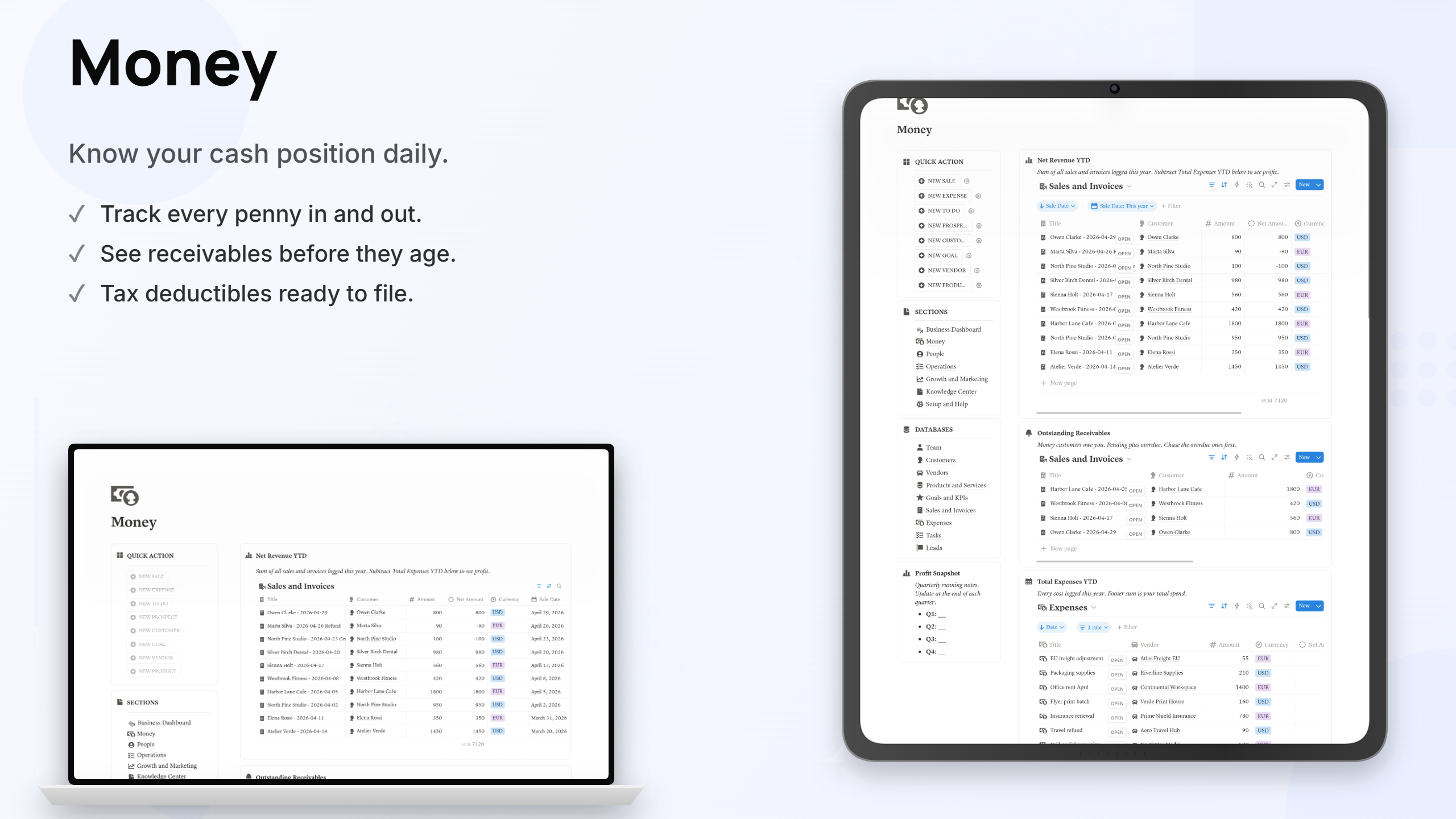 Small Business Notion Template | All-in-One CRM, Sales, Expense & Dashboard System - view 1