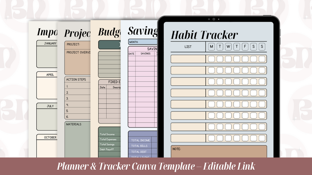FREE!! All-in-One Planner & Tracker Template