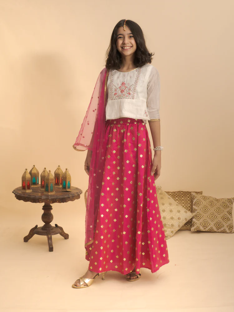 bani-kids-ethnic-jacket-kurta-suits-set-with-dupatta-for-girls-fuchsia