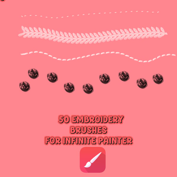 50 embroidery brushes for infinite painter
