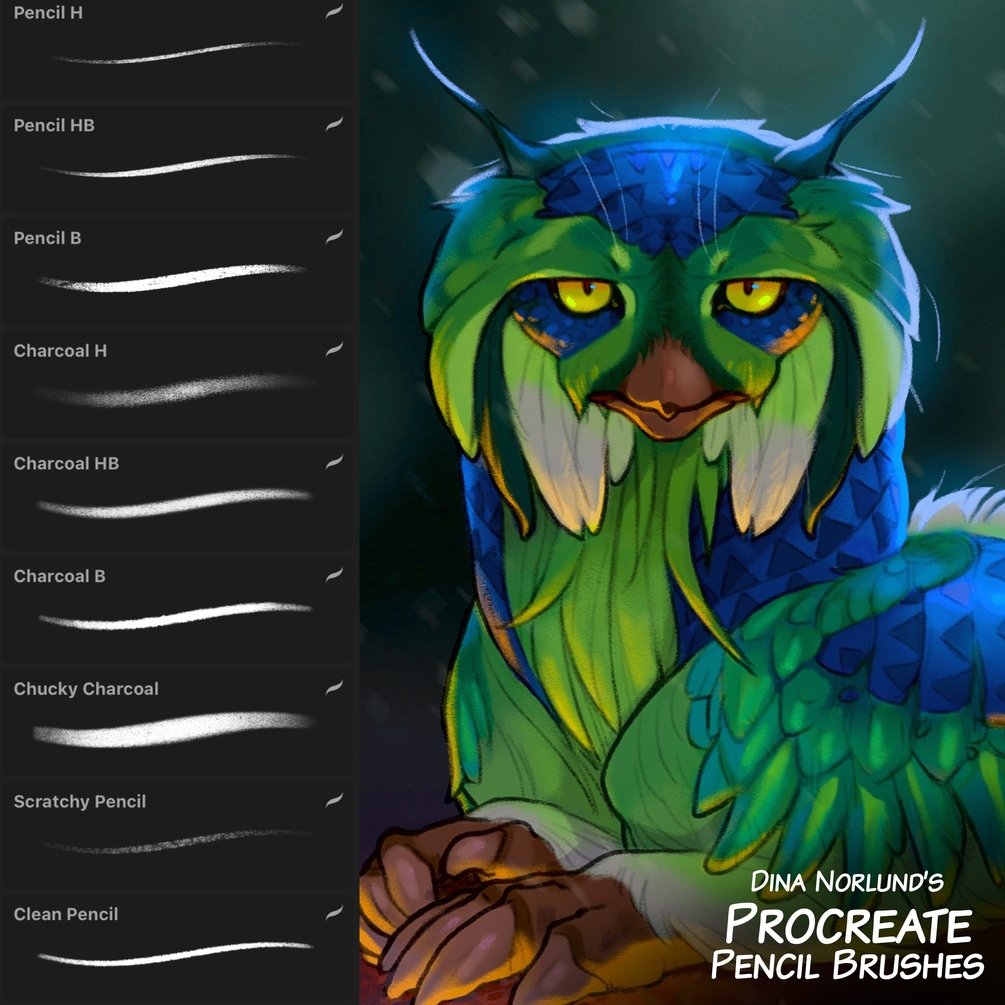 Dina Norlund's Procreate Pencil Brushes by Dina Norlund