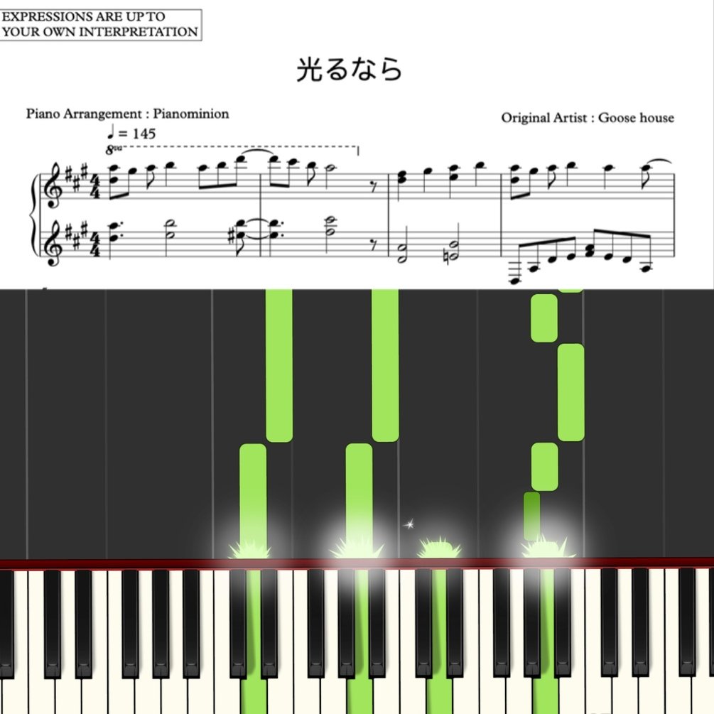 Shigatsu Wa Kimi No Uso - Hikaru Nara Midi/Sheet Music Chords - Chordify