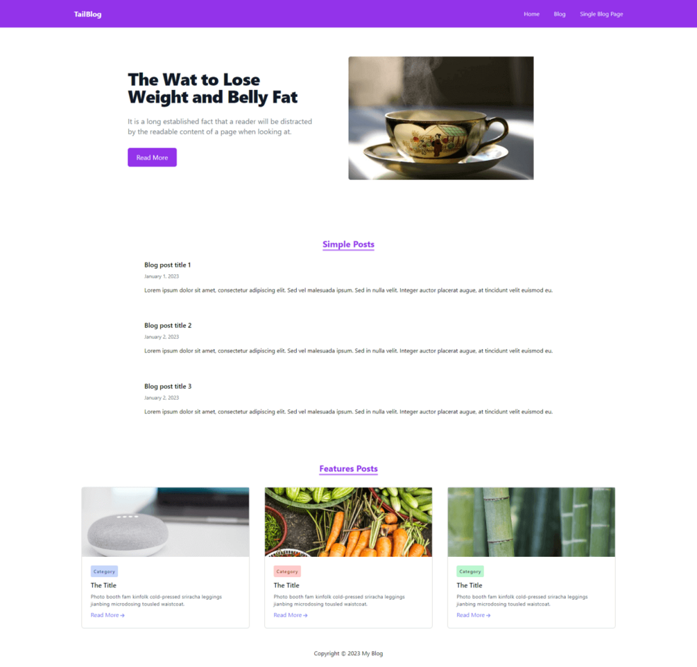 TailBlog - Free Tailwind CSS Blog Template