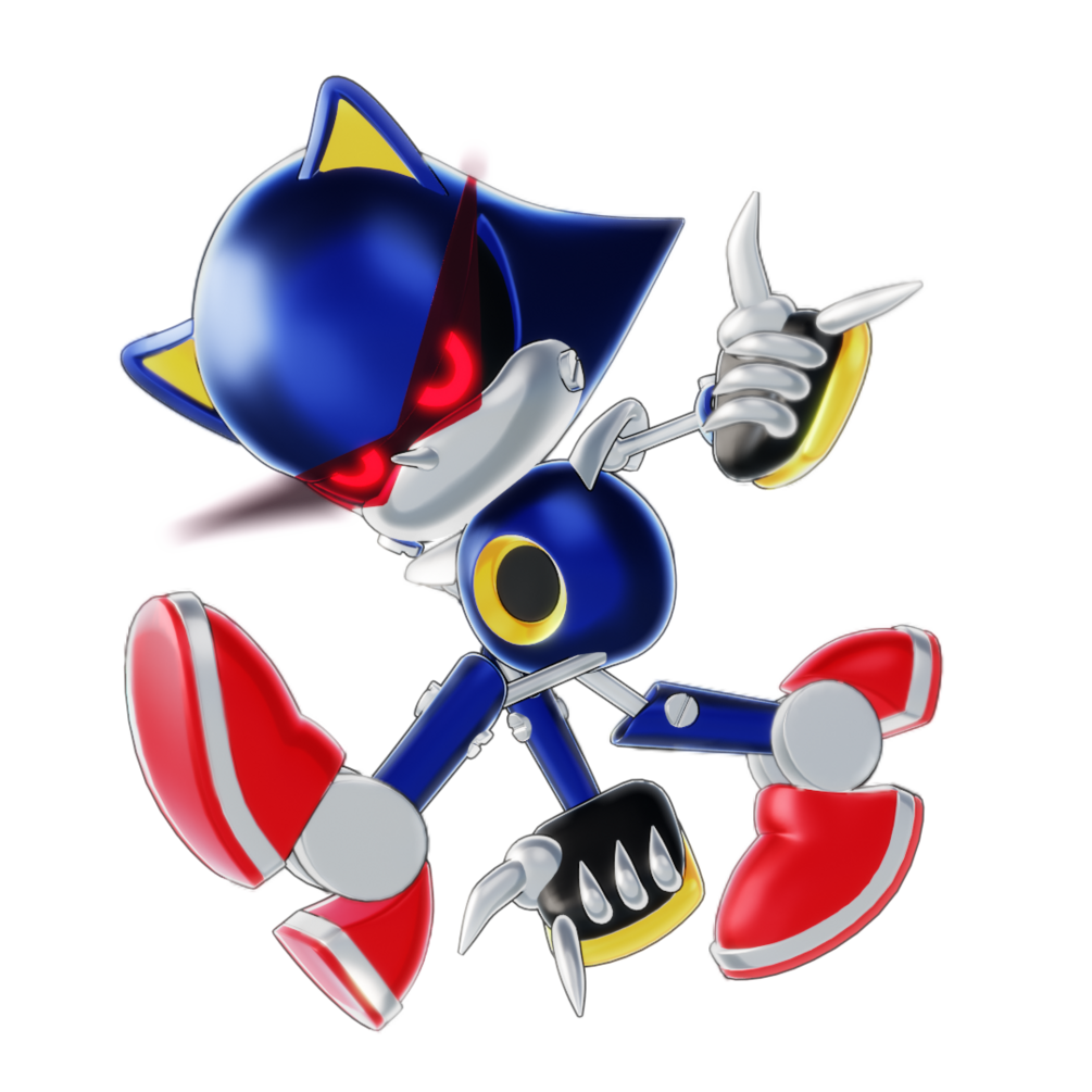 Blender 2.9 Rig: Metal Sonic with Custom Anime Metal Shader