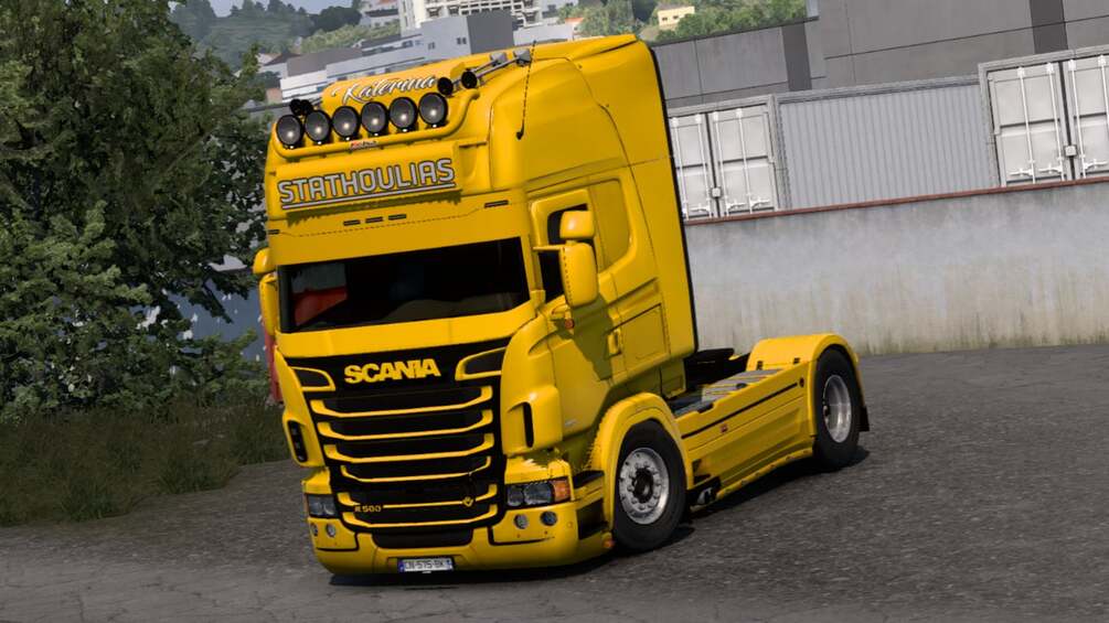 Stathoulias Scania R500 Yellow Skin by SOTOS CUSTOMS ETS2